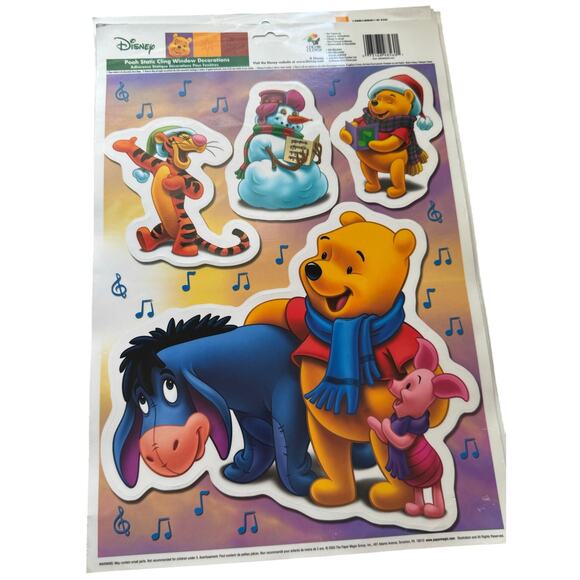 Vintage 2003 Disney Winnie Pooh Static Cling Window Decorations 1 Sheet - Picture 1 of 1